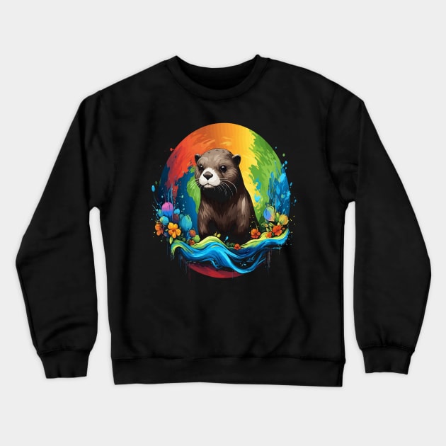 Otter Earth Day Crewneck Sweatshirt by JH Mart